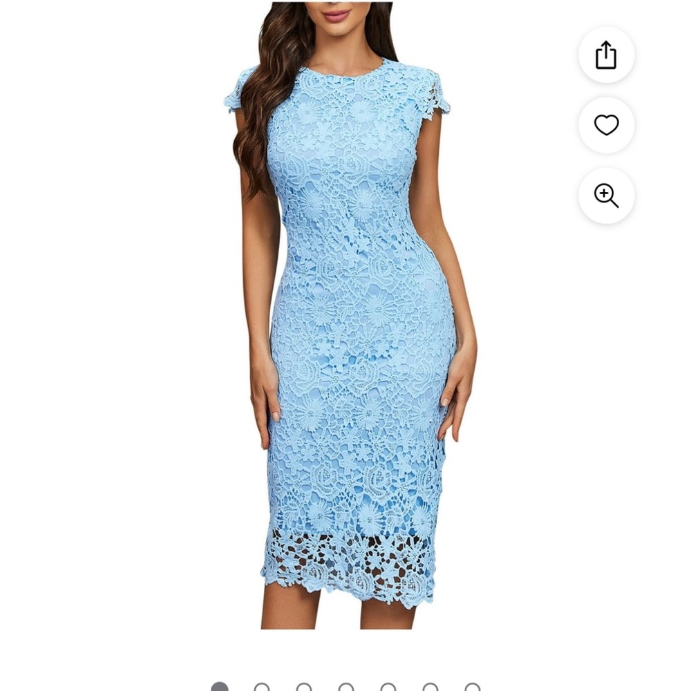Elegant Blue Lace Dress
